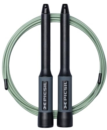 PICSIL Sphinx – Speed Rope Profesional de Alta Velocidad. Comba de Salto con Doble Rodamiento y Cable de Acero Ajustable para Atletas – Ideal para Saltos Dobles y Resistencia (Moonless)