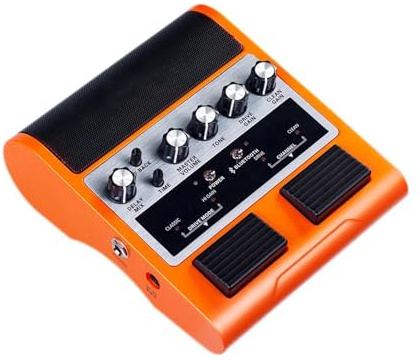 Digitala Gitarreffekter Bärbar Gitarrförstärkare Och Effektpedal Med Fotpedal(Orange)