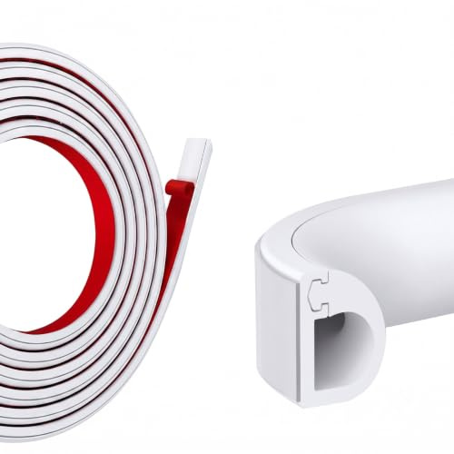 NZNSML kabelkanal vit självhäftande 3 m flexibel kabelkanal 15 x 12 mm | Självhäftande kabelfack silikon kabelkanaler halvcirkelformat kabelskydd vägg kabellist för vägg TV tak golv golvlister