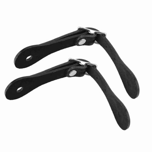 ZASCHMOY Accesorios para Montar a Caballo Correa de Espuela Ecuestre de Cuero Genuino Hecha a Mano | Hebilla Metálica Ajustable | Diseño Duradero y Elegante Ecuestres (Black)