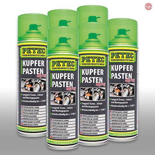 6x Petec Pipe Flange Screw Copper Paste Spray Lubricant Paste 500 ml 70350