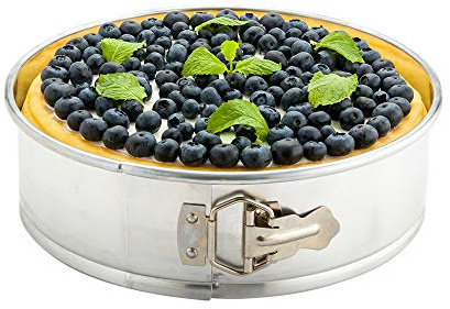 Restaurantware Met Lux 10 Inch Round Cake Pan 1 Springform Springform Pan - Removable Bottom Release Latch Silver Aluminum Cheesecake Pan For Baking Desserts