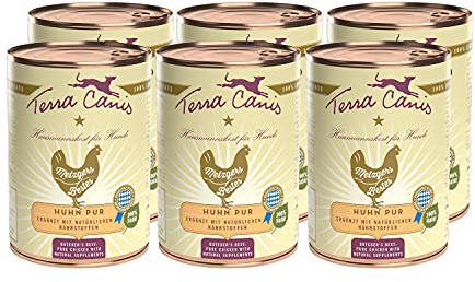 Terra Canis Metzgers Meilleure Poulet Pur - Nourriture humide pour chien de qualité alimentaire - 6 x 400 g - Sans céréales et sans gluten