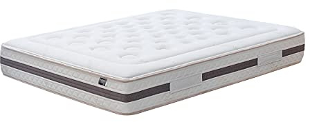 KUO Dream - Bio Natur Matratze | Natürliche Baumwoll Steppung, Bambus Stoff | Lendenwirbel Verstärkung aus Latex | Dicke 27 cm | 140 x 200 cm, Beige