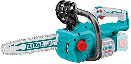 TOTAL - Sierra de Cadena a Batería P20S de 20 V - Motor Brushless - Velocidad de 4500 rpm - Herramienta para Madera - Para Jardinería - Incluye Espada y Cadena