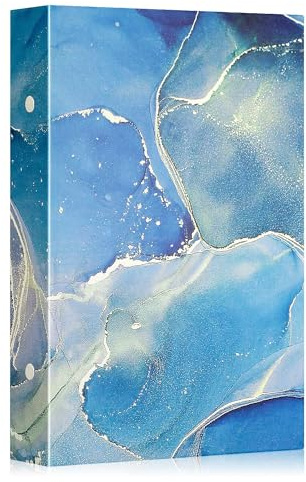 Lanpn Album Photo 10x15 300 Pochette, Cuir Album Ensemble De Livre Photo pour Horizontal Photos Bleu Or