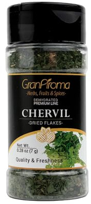 GranAroma Dried Chervil Flakes, Delicate & Mild Flavor, Perfect for Soups, Salads & Garnishes (0.28 Ounce)