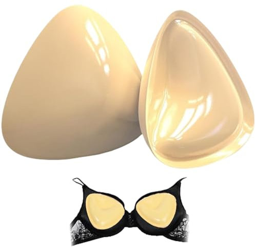 AYAYAMO 2PCS Self Adhesive Boob Pads Bra- Strapless ，Invisible，Sticky Bra_Push up Breast Reusable Washable Beige，for Women Girls Any Cup Cover
