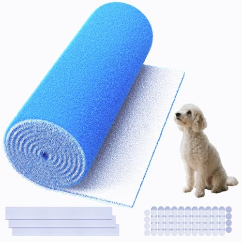 Air Vent Filters, 20X120 Cut to Size Air Filter Material, MERV 8 Electrostatic Air Filter Roll, Blue & White Vent Filters for Home Floor, Rv Ac Vent, Ceiling, Refrigeration, HVAC Furnace Vent, Etc