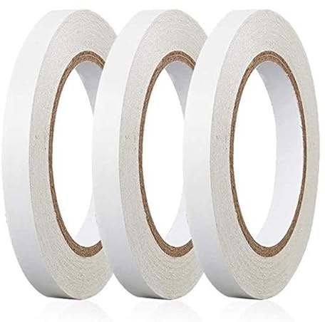 deegbbyi 3 Rollos Cinta de Tela de Doble Cara, 1,2 cm x 10m Cinta Multifuncional de Doble Cara, Double Sided Tape Extrafuerte, para Alfombras, Azulejos, Vidrio, Tela y Moqueta