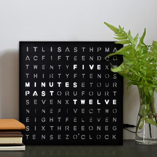 Orologio LED Con Parole, Orologio Da Parete Elettronico, Luminosità Regolabile, Supporta Il Riavvolgimento In Avanti, Funzione Promemoria 5 Minuti Prima Dell'ora,esperienza Visiva Personalizzata