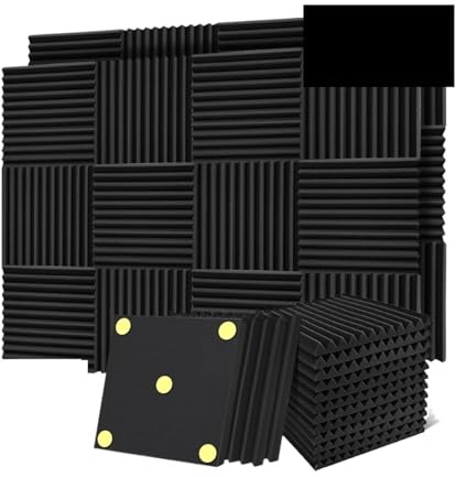 Paneles Acústicos Espuma Espuma insonorizante for pared, 24 unidades, material absorbente de sonido alta densidad, espuma acústica, aislamiento ruido for techos, paneles acústicos