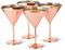 Oak & Steel - 4 Grands Verres à Cocktail Martini en Acier Inoxydable (XL, Géant 460ml) - Or Rose Mat/Cuivre - Solide & Incassable - Fêtes en Plein Air, Pique-niques, Plage & Piscine