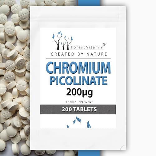 CHROM - Forest Vitamin - Chromium Picolinate 200µg - 200 Tabletten - Besser aufnehmbare Form von Chrompicolinat - Gesundheit und Schönheit.