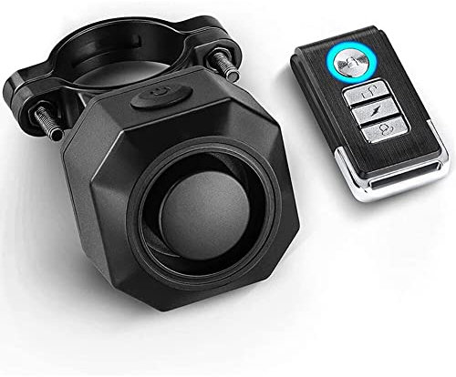 Wasserdichter Alarmanlage,Asudaro Fahrrad Alarm USB Wiederaufladbarer Alarmanlage Drahtloser Diebstahl Vibrations Alarm Kabelloser Motorradalarm Mit Fernbedienung Für Motorrad,Modell Ks-Sf32r Schwarz