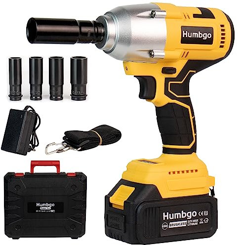 Llave de Impacto Brushless Pistola Escobillas - Taladro de Impacto Bateria 700Nm Atornillador Impacto con 4,0 Ah Batería 3 velocidades con 4 tomas de impacto para Coche y el Hogar