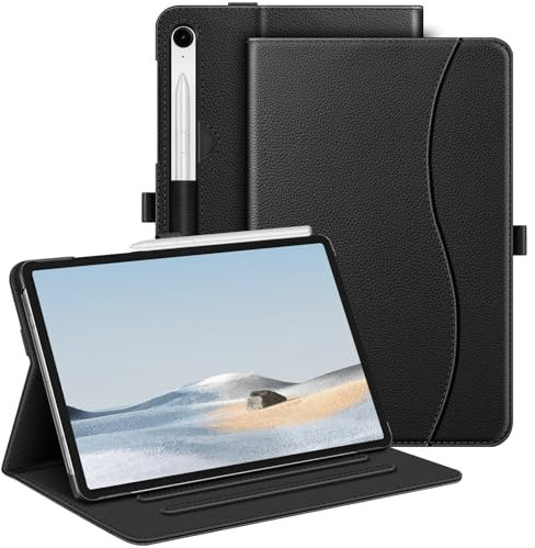 Fintie Hülle für Samsung Galaxy Tab S10 Lite/S10 FE/S9 FE 10.9 & S9 11 Tablet, Multi-Winkel Folio Schutzhülle mit Dokumentenfach und Auto Schlaf/Wach Funktion, Schwarz