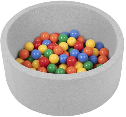 Petsona Skumhundar pool med bollar, husdjur mjuk bollgrop, torr plaskdamm, avtagbart och tvättbart överdrag, ljusgrå: gul/grön/blå/röd/orange