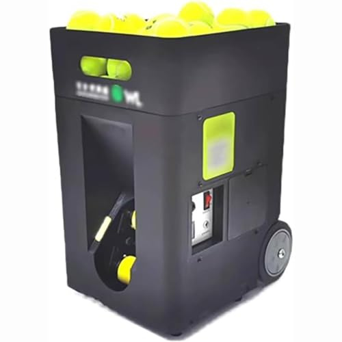 XDLYWUZIQ Machine à Balles De Tennis Portable, Angle De Lancement Réglable, Vitesse, Autonomie De 3 à 4 Heures, Capacité De 50 Balles, pour Entraîneurs De Tennis, Débutants en Entraînement Solo