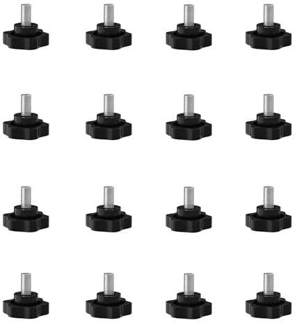 SHULLIN Lot de 16 Vis à Tête Étoile M8, Vis Moletées et Poignées en Étoile, Boutons de Serrage Filetés pour Machine et Équipement Industriel (M8 x 10 mm)