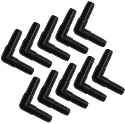 REPAIROCK Plastic Hose Barb Fittings, 3/16 L Shaped 2 Way Barb Fitting Plastic Black, 10 Pcs Auto Replacement Parts