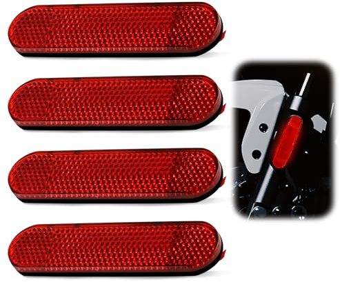 Duluok 4 Pièces Catadioptre Homologué E4 100 x 24 x 8mm pour Moto et Vélo - Réflecteur de Sécurité Rectangle Arrière pour Plaque - Compatible Scooter Cyclomoteur