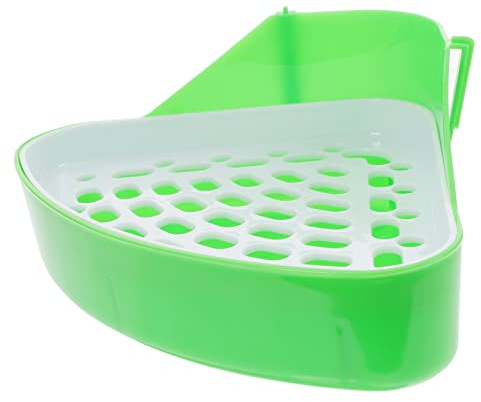FIXOSHEE Small Animal Litter Box Corner Bunny Litter Tray Plastic Guinea Pig Potty Hamster Toilet Cage Training Pan for Rabbits and Rodents