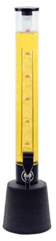 TOTIKI Dispensador De Cerveza Dispensador De Bebidas Transparente Beer Tower De 3 L con Tubo De Hielo Incluido Dispensador Bebidas