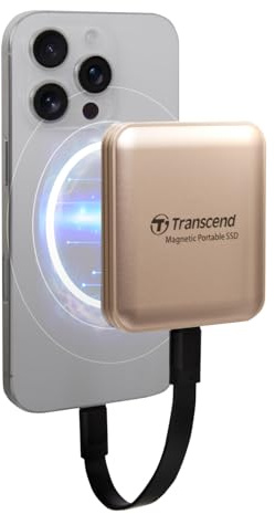 Transcend ESD420G 2TB USB 3.2 Gen2 20Gbps USB-C Magsafe External SSD 4K ProRes Record for iPhone 17, 16, 15 TS2TESD420G