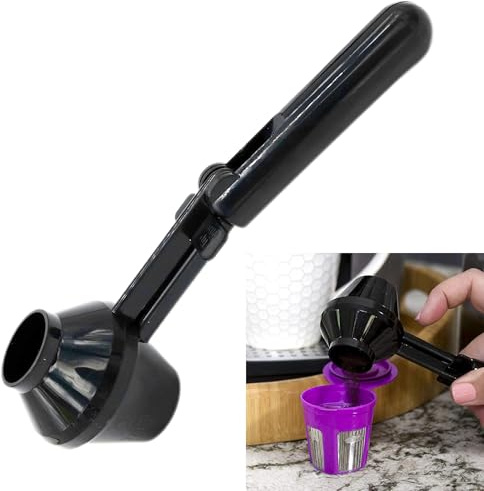 Syiyunran Scooper Cucchiaio Dosatore Di Polvere Misura Imbuto Proteine In Misurino - Nero, 1 Pezzo, per Spezie Caffe Cucchiai Pane Dispensing Imbuto, Prova Perdite Facile da Pulire