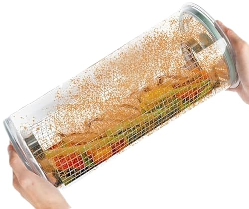 Breading Bowl,360 Degree Clear Roller - Batter Bowl with Lid | for Home Cooking Kitchen Baking Camping Meal Preparation