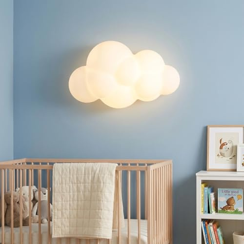 Alpinaluz Vägglampa LED Barn 3D Molnform 7W i Vit Polikarbonat med Justerbar Tricolor CCT 3000K/4000K/6000K, Säker och Modern Design Perfekt för Barnrum, Lekytor och Inomhusmiljöer