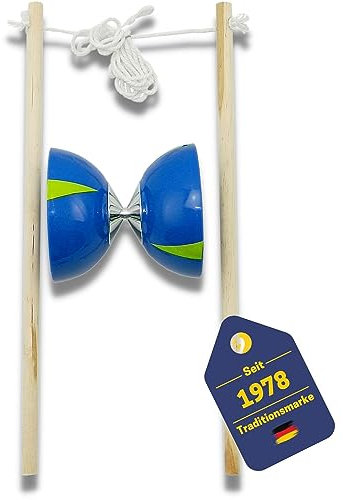 BEST SPORTING Diabolo Set I hochwertgies Diabolo-Jonglierset I Jonglierspiel in blau & grün I Diabolo Jonglier-Set für Kinder & Erwachsene I Diabolo-Spiel zum Jonglieren Lernen