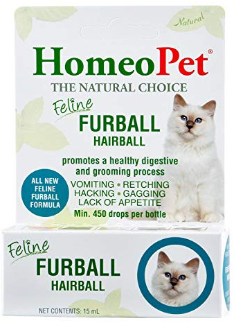 HomeoPet Feline Hairball Furball, Safe and Natural Furball Supplement for Cats, Cat Hairball Relief, 15 Milliliters