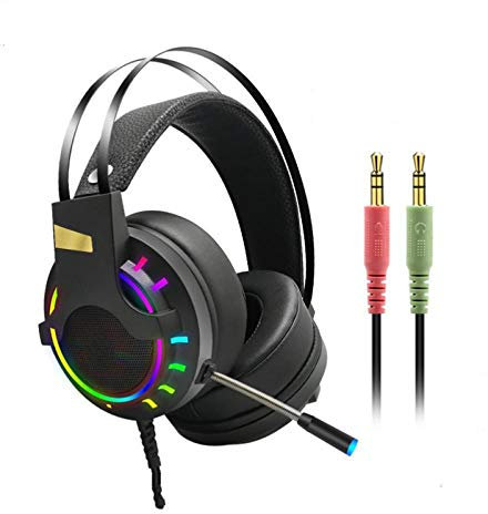 Con cuffie stereo per gaming con riduzione del rumore, per PS4, Xbox 1, cuffie da gioco stereo con cancellazione del rumore con controllo in linea per PS4/Xbox 1/PC 3.5interface