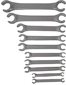 Juego de llaves de doble anillo, abiertas, DIN 3118 A | 10 uds | No.240 K | 8-32 mm | CrV | WGB