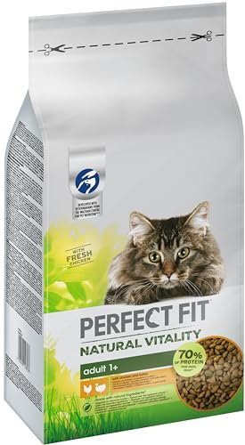 Perfect Fit Natural Vitality Adult 1+ – Trockenfutter für erwachsene Katzen ab 1 Jahr – Huhn & Truthahn – Unterstützt die Vitalität – 6 kg