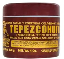 Del Indio Papago Tepezcohuite Night Cream - Tepezcohuite Cream from Mexico - Reduces Wrinkles, Renews Skin, Grease Free - JUMBO SIZE 4 Oz