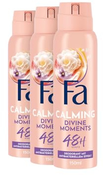FA Deospray Divine Moments (3x 150ml), Deodorant mit dem Duft von wilder Kamelienblüte, Vegane Formel, stoppt Bakterien, Deo-Schutz ohne Aluminiumsalze