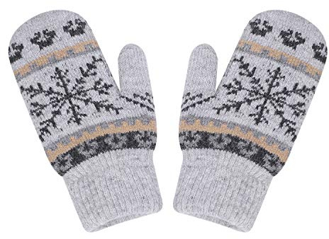 Women Winter Thermal Cashmere Gloves Thick Fleece Lined Mittens Insulated Warm Gloves Full Finger Hand Warmer Mittens for Ladies Girls Ski Cycling Running Outdoor Activities Xmas Birthday Gift
