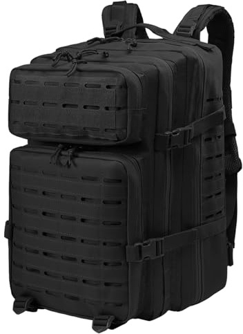 SHANNA 45L Military Tactical Backpacks, Hiking Backpack Camping Backpack, Waterproof Large Outdoor Sport Travel Daypack Molle Army Assault Rucksack 3 Day Bug Out Bag Survival Equipment for Men Women