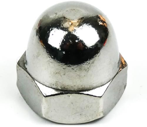 DAUMLINK® Écrou borgne haute DIN 1587, matériau : acier inoxydable V2A (25 pièces) (sim. UNI 5721) pour l'aspect de vis et contre les blessures, la saleté et les dommages (M10)