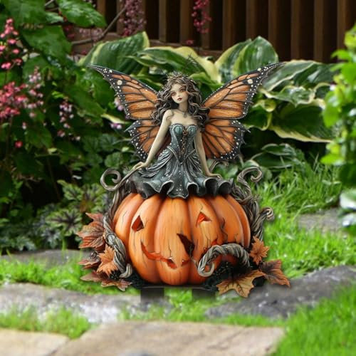 Böhmische Feen-Blumentopf-Dekoration, Feen-Pflanzgefäß, Blumentöpfe, Outdoor-Gartenengel, Statue, Ornamente, Acryl, 2D, flacher Feenpfahl für Topfpflanzen und Garten, Hof, Rasendekorationen (C)