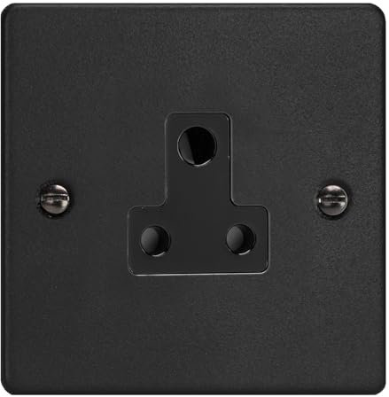 Varilight 1-Gang 5A Round Pin Socket Matt Black