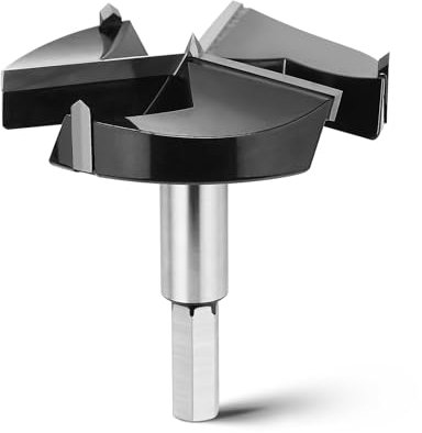 Foret Forstner 80 mm MOXPIFY, longueur 92 mm, avec tige hexagonale, pour bois, bois dur, panneaux de fibres