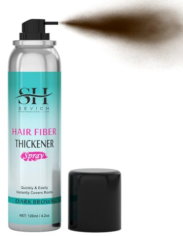 Sevich Hair Fiber Spray – Instant Hair Thickening Powder per uomini e donne, fibre per capelli sottili, impermeabile, resistente al sudore, aspetto naturale, 120 ml, marrone scuro