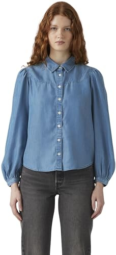 Levi’s Femme Chemise Western Journey à Boutons, Standard Fit, Bleu (Bright Mid Stone), XS
