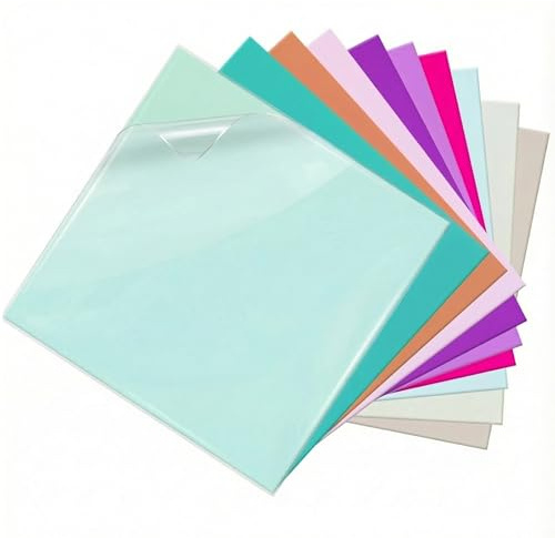 Wonninek Akrylplastskiva, 10 stycken, 3 mm, gjutna skivor, färgade laserskärskivor, ogenomskinliga akrylskivor med skyddsfolie för pyssel, DIY-hantverk, bildramar 20 x 20 cm