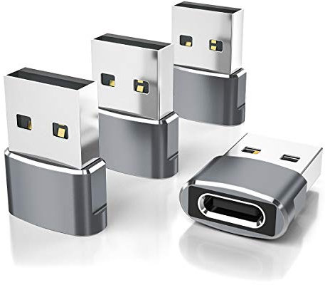 Elebase iPhone 17 16 Adaptateur,USB vers USBC 4 Pack,Type C Femelle USB A Mâle Convertir Chargeur pour iPhone 15 14 Pro Max, iPad 10 Air 4 5 Mini 6 7,AirPods 3 2,Samsung Galaxy S25 S24 A55 A54,M33 M16