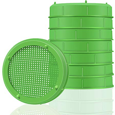 Picowe Plastic Sprouting Lids, Sprouting Jar Strainer Lid, for 86mm Wide Mouth Mason Jars, Canning Jars, Suit for Grow Bean Sprouts, Alfalfa, Salad Sprouts(8 Pack,Green)